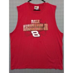 Dale Earnhardt Jr Shirt Mens 2XL Red NASCAR Racing 8 Graphic Cutoff Tank Action